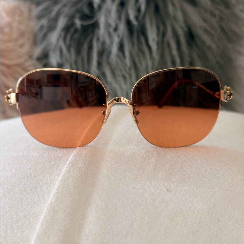 Coach Gold Sunglasses with Orange Lenses